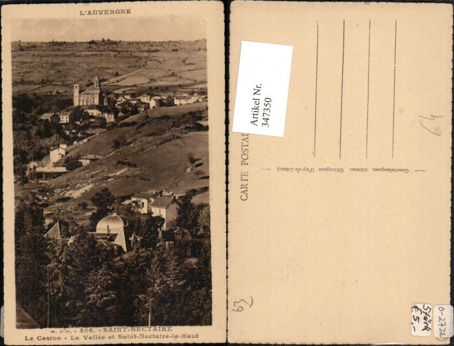 347350,Auvergne Puy-de-Dome Saint-Nectaire Le Casino La Vallee et Saint-Nectaire-le-Haut Totale
