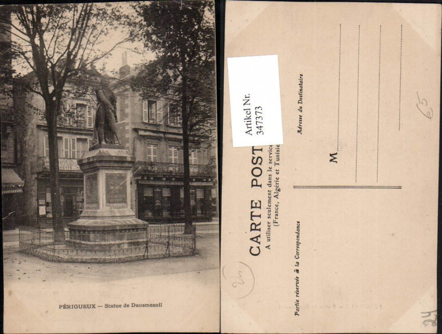 347373,Aquitanien Dordogne Perigueux Statue de Dausmesnil Denkmal