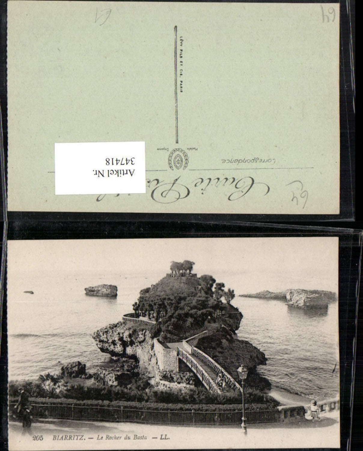 347418,Aquitanien Pyrenees-Atlantiques Biarritz Le Rocher du Basta Halbinsel Brücke