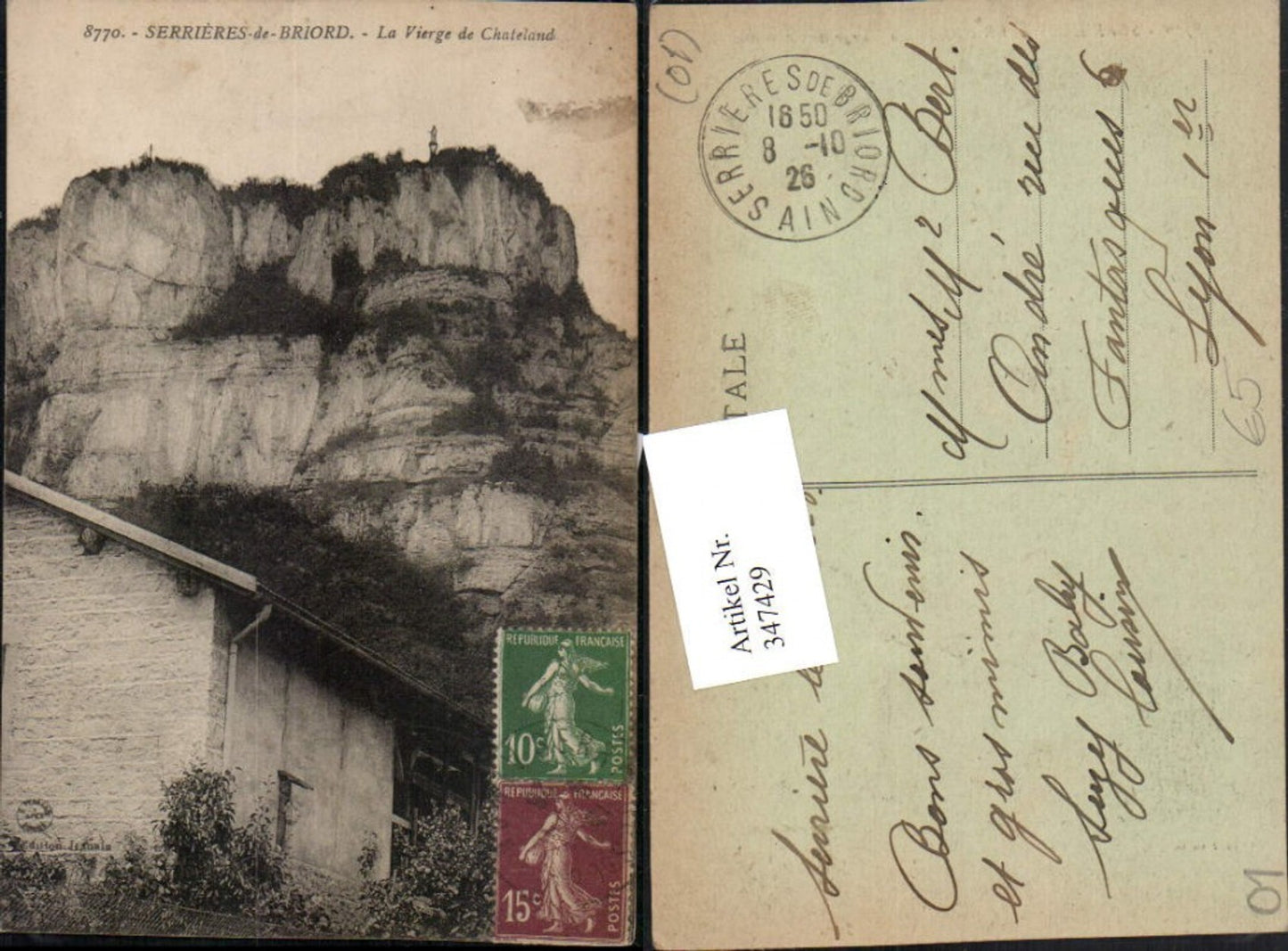 347429,Rhone-Alpes Ain Serrieres-de-Briord La Vierge de Chateland Klippe