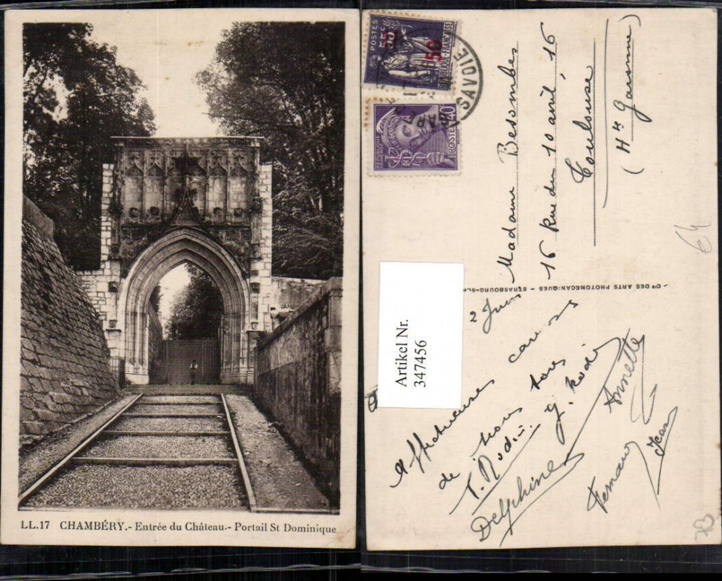 347456,Rhone-Alpes Savoie Chambery Entree du Chateau Portail St Dominique Schlosseingang