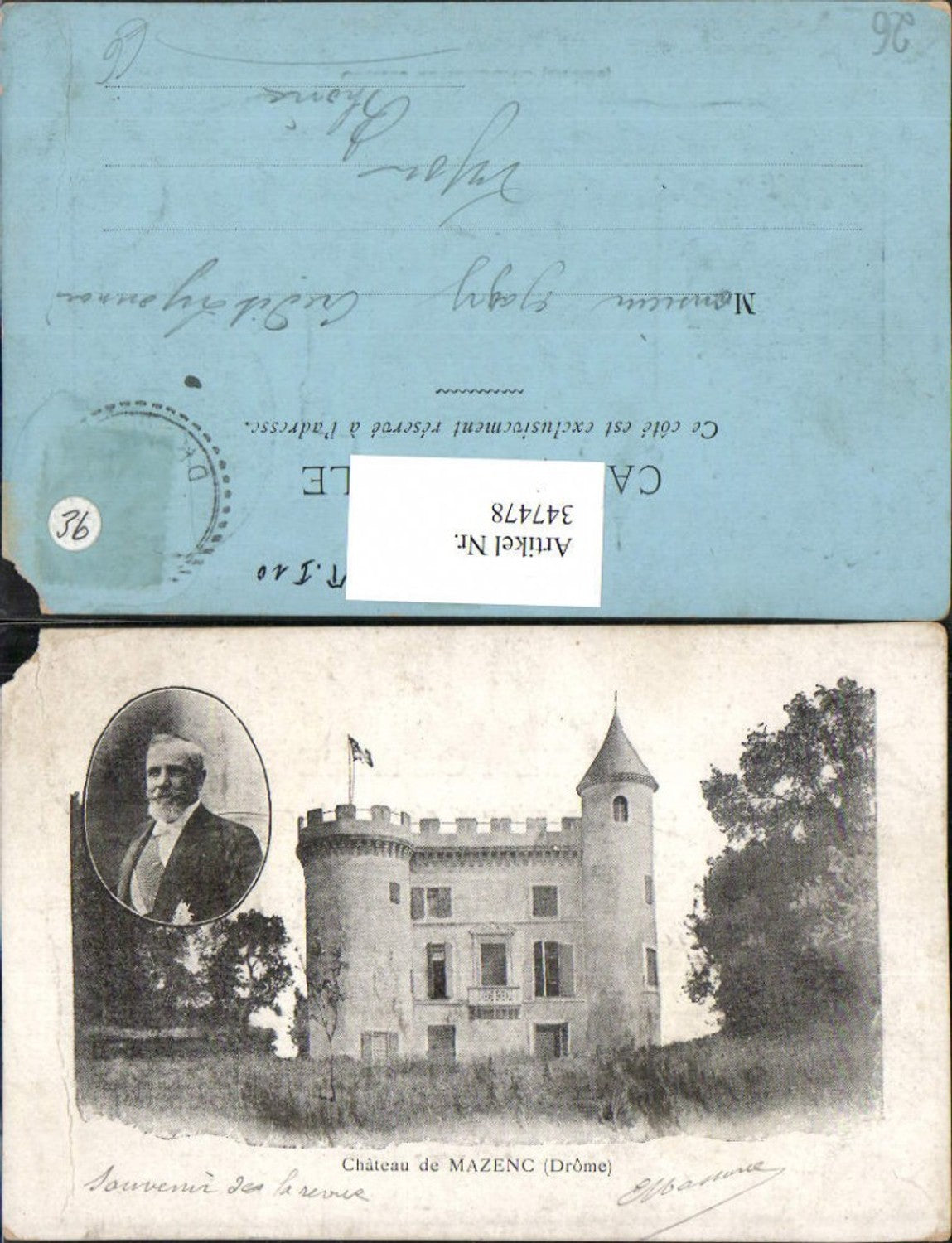 347478,Rhone-Alpes Drome Chateau de Mazenc Schloss Mann Portrait