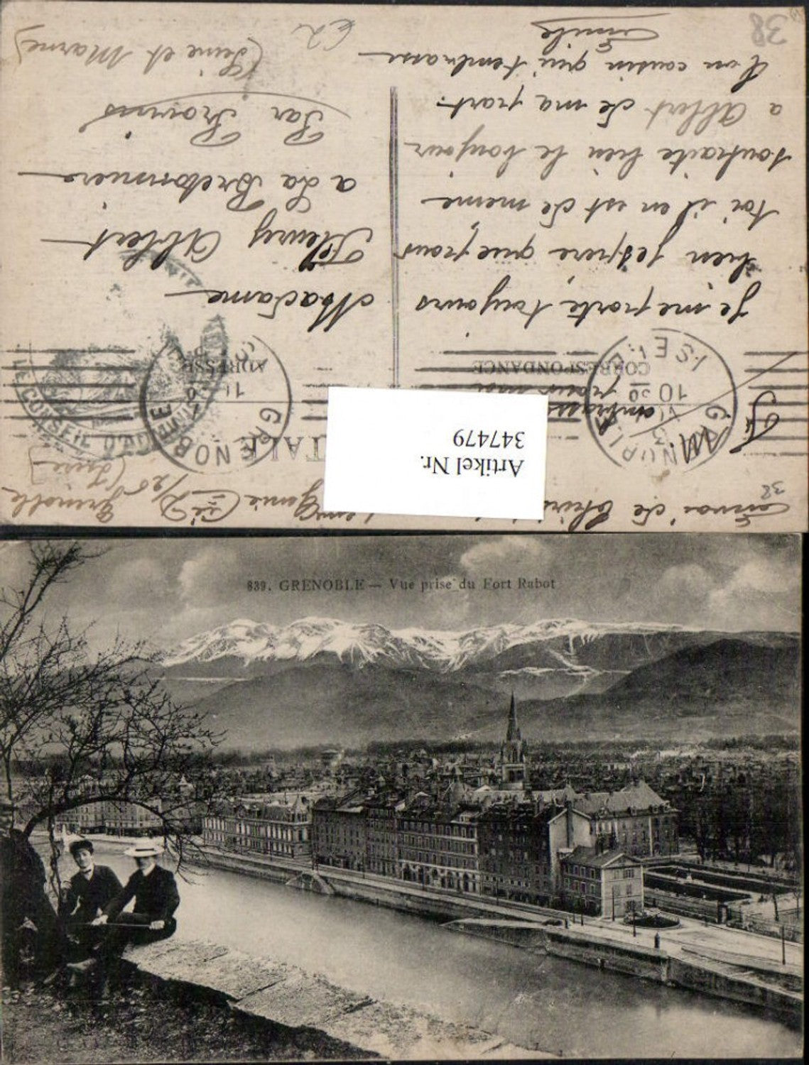 347479,Rhone-Alpes Isere Grenoble Vue prise du Fort Rabot Teilansicht Bergkulisse