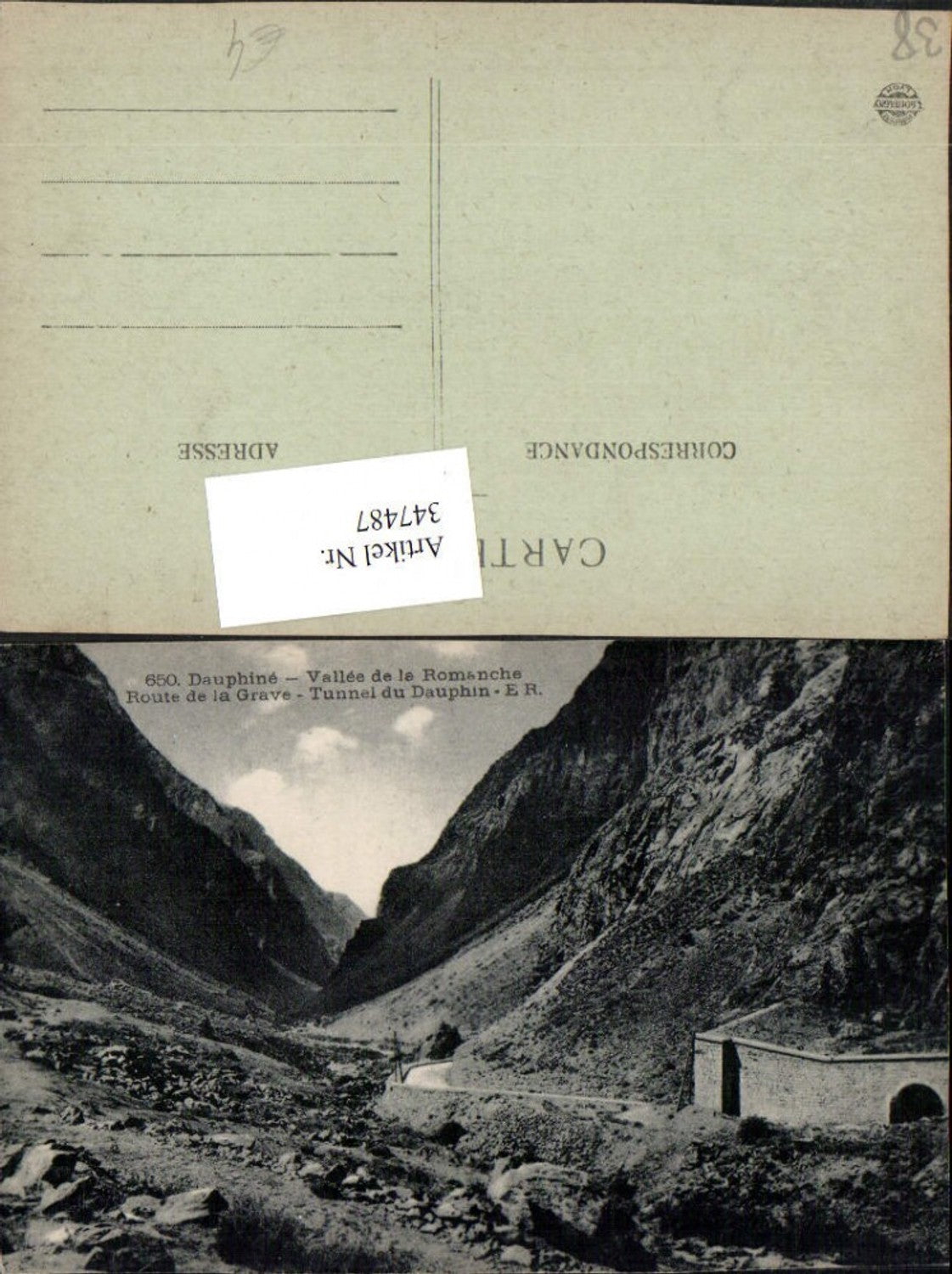 347487,Rhone-Alpes Isere Dauphine Vallee Romanche Route de la Grave Tunnel Bergkulisse