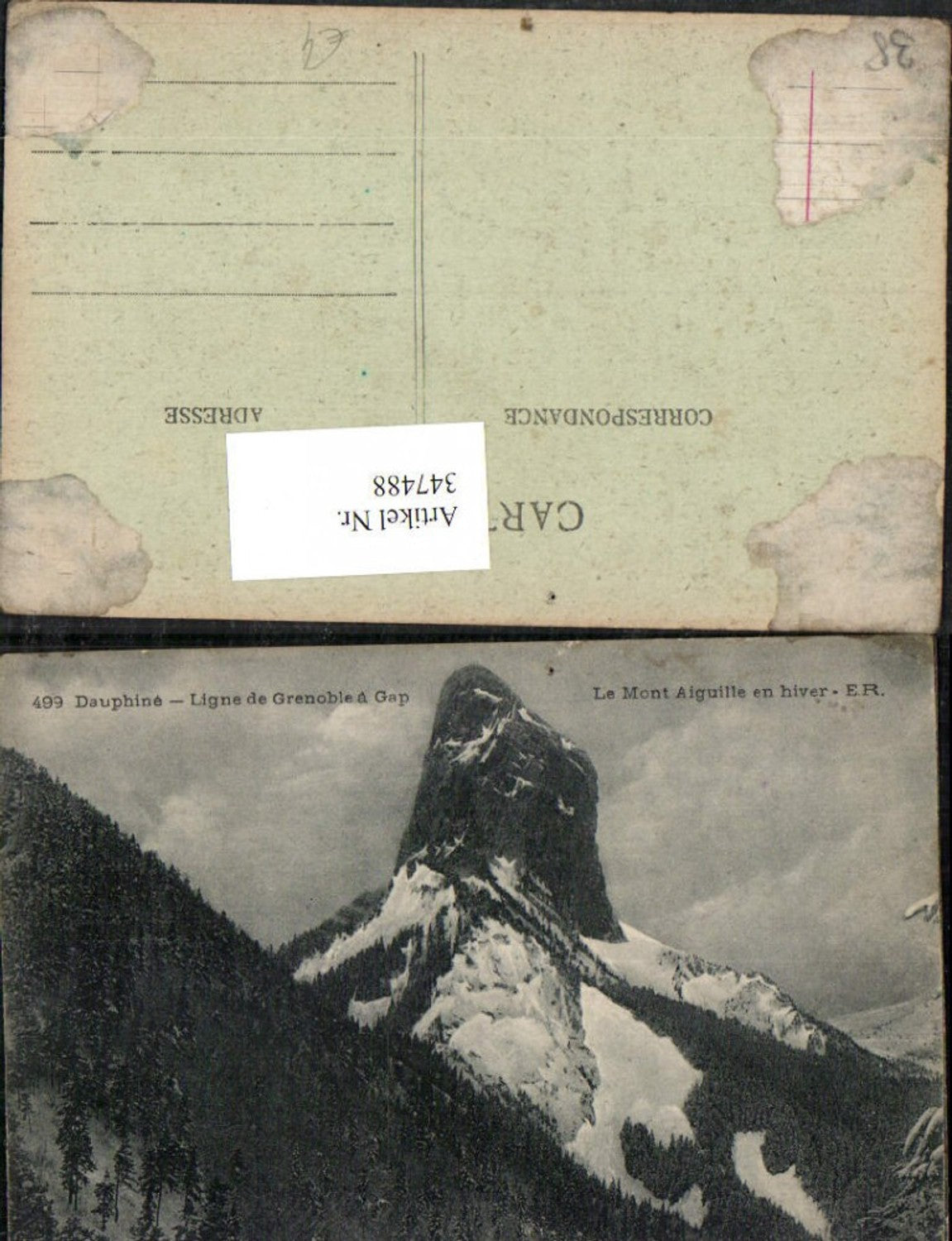 347488,Rhone-Alpes Isere Dauphine Ligne de Grenoble a Gap Mont Aiguille Bergkulisse