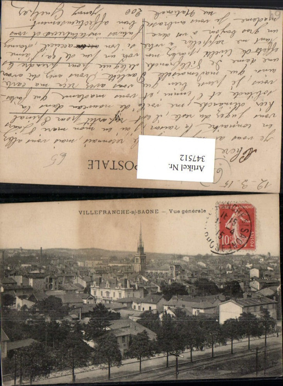 347512,Rhone-Alpes Rhone Villefranche-sur-Saone Vue generale Totale
