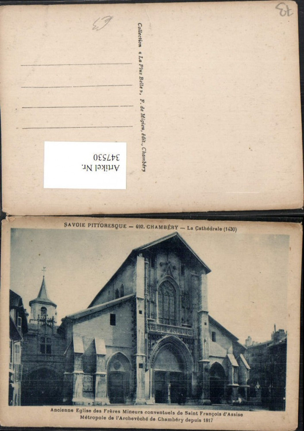347530,Rhone-Alpes Savoie Chambery La Cathedrale Kirche