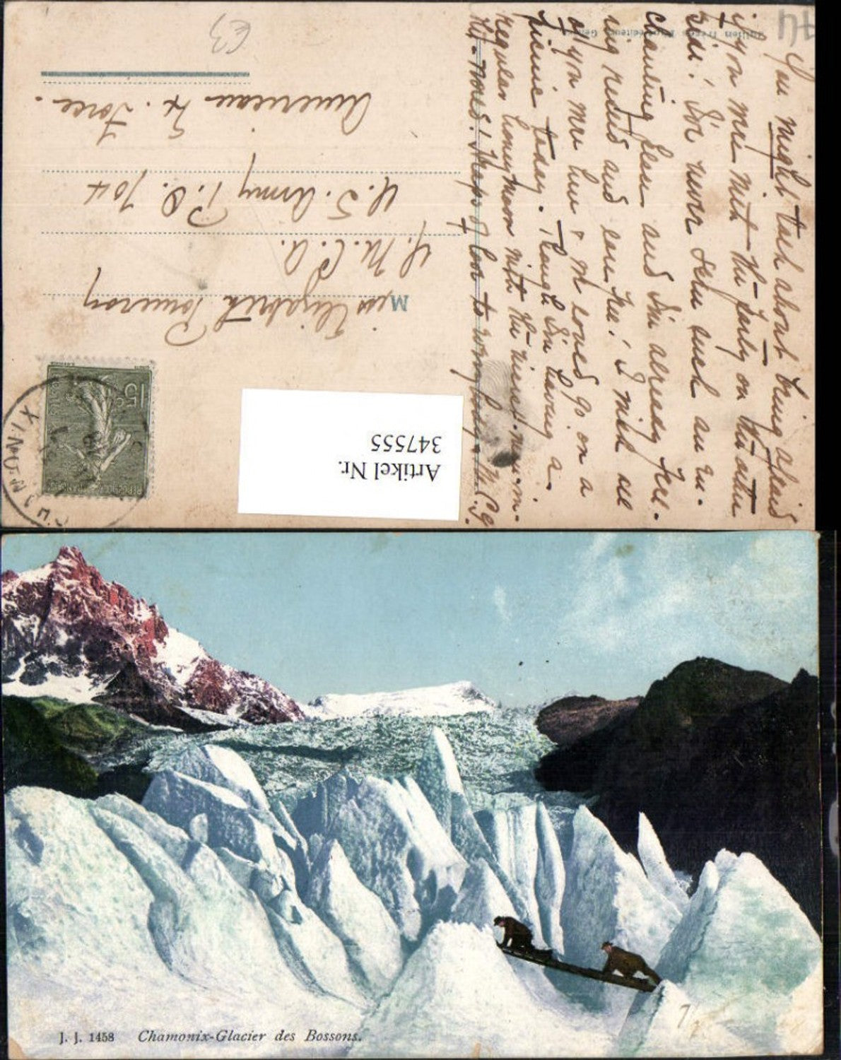 347555,Rhone-Alpes Haute-Savoie Chamonix Glacier des Bossons Bergkulisse Gletscher