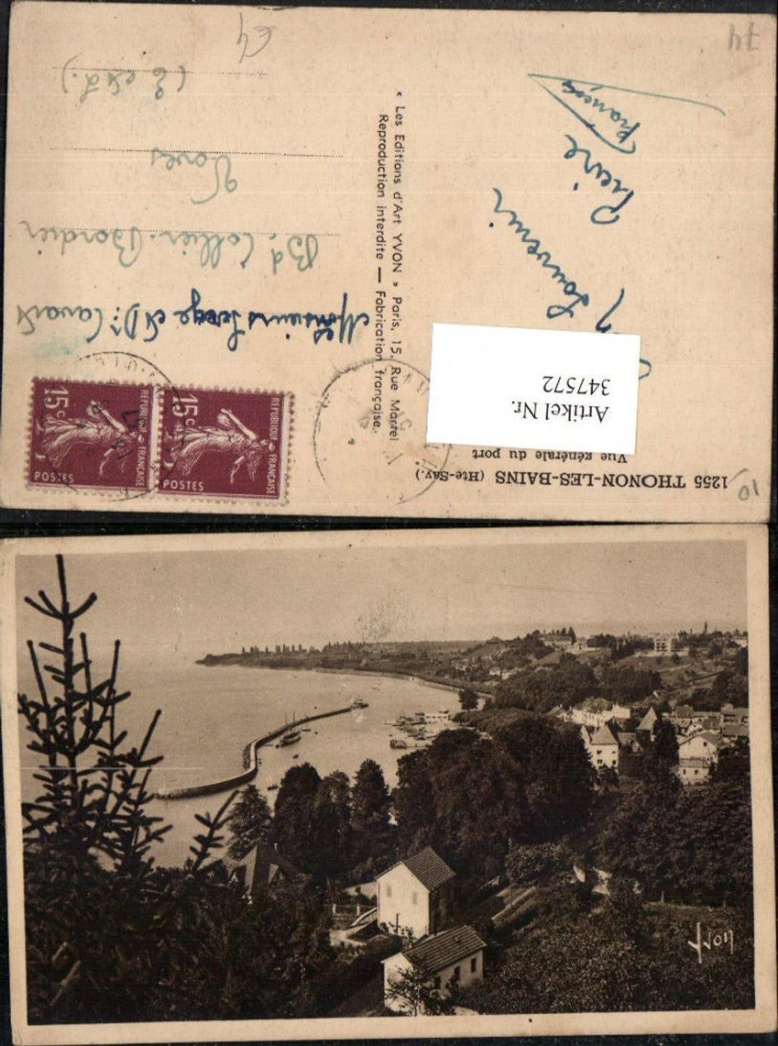 347572,Rhone-Alpes Haute-Savoie Thonon-les-Bains Vue generale du port Blick zum Hafen