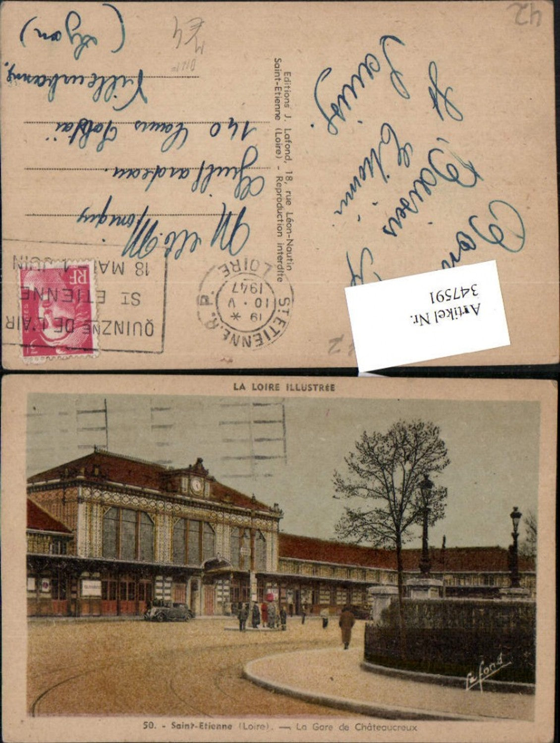347591,Rhone-Alpes Loire Saint-Etienne La Gare de Chateaucreux Bahnhof