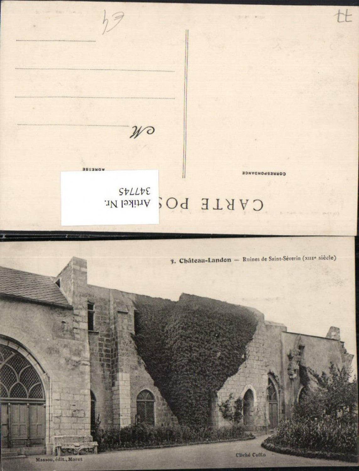 347745,Ile-de-France Seine-et-Marne Chateau-Landon Ruines de Saint-Severin Abtei