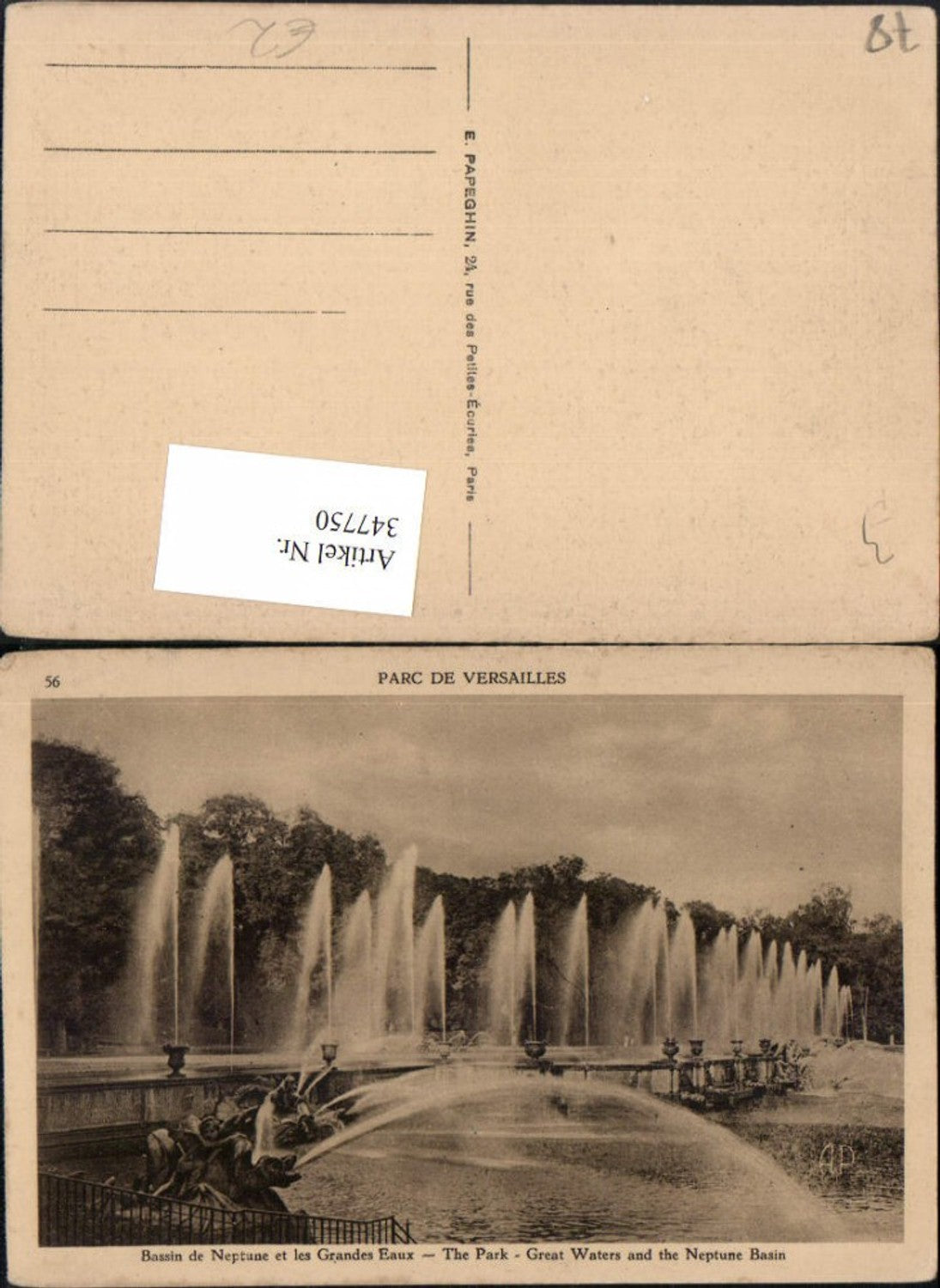 347750,Ile-de-France Yvelines Parc de Versailles Bassin de Neptune and les Grandes Eaux fountains