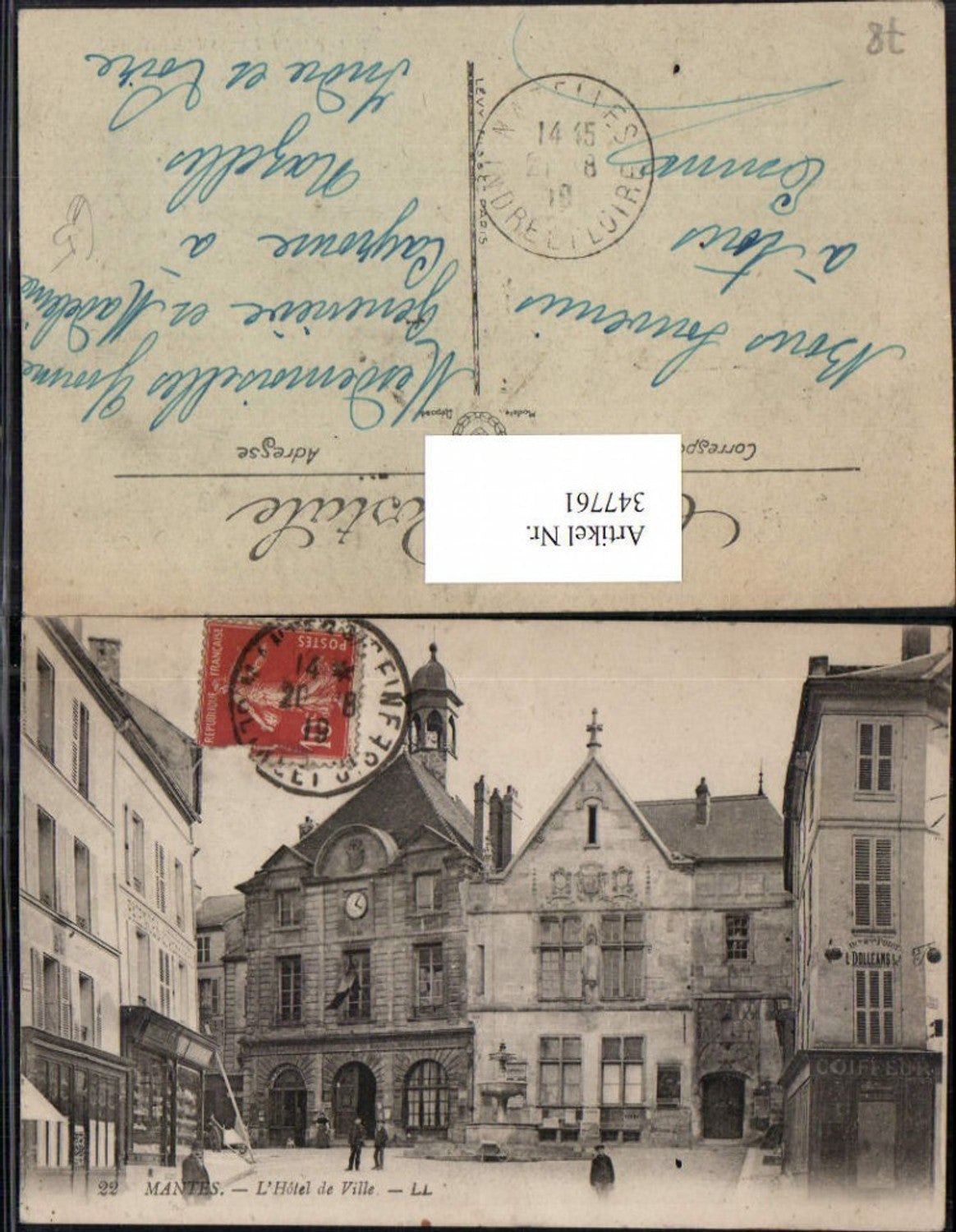 347761,Ile-de-France Yvelines Mantes L'Hotel de Ville Rathaus Brunnen