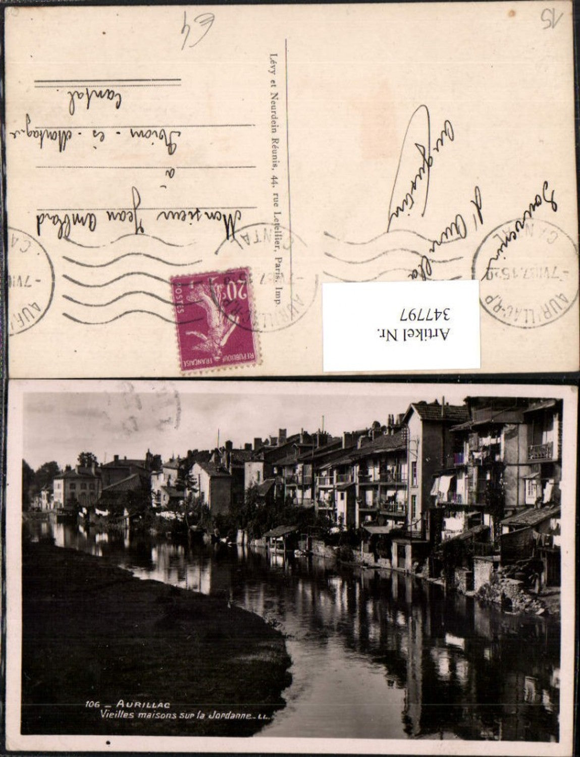 347797,Auvergne Cantal Aurillac Vieilles maisons sur la Jordanne Häuser Fluss