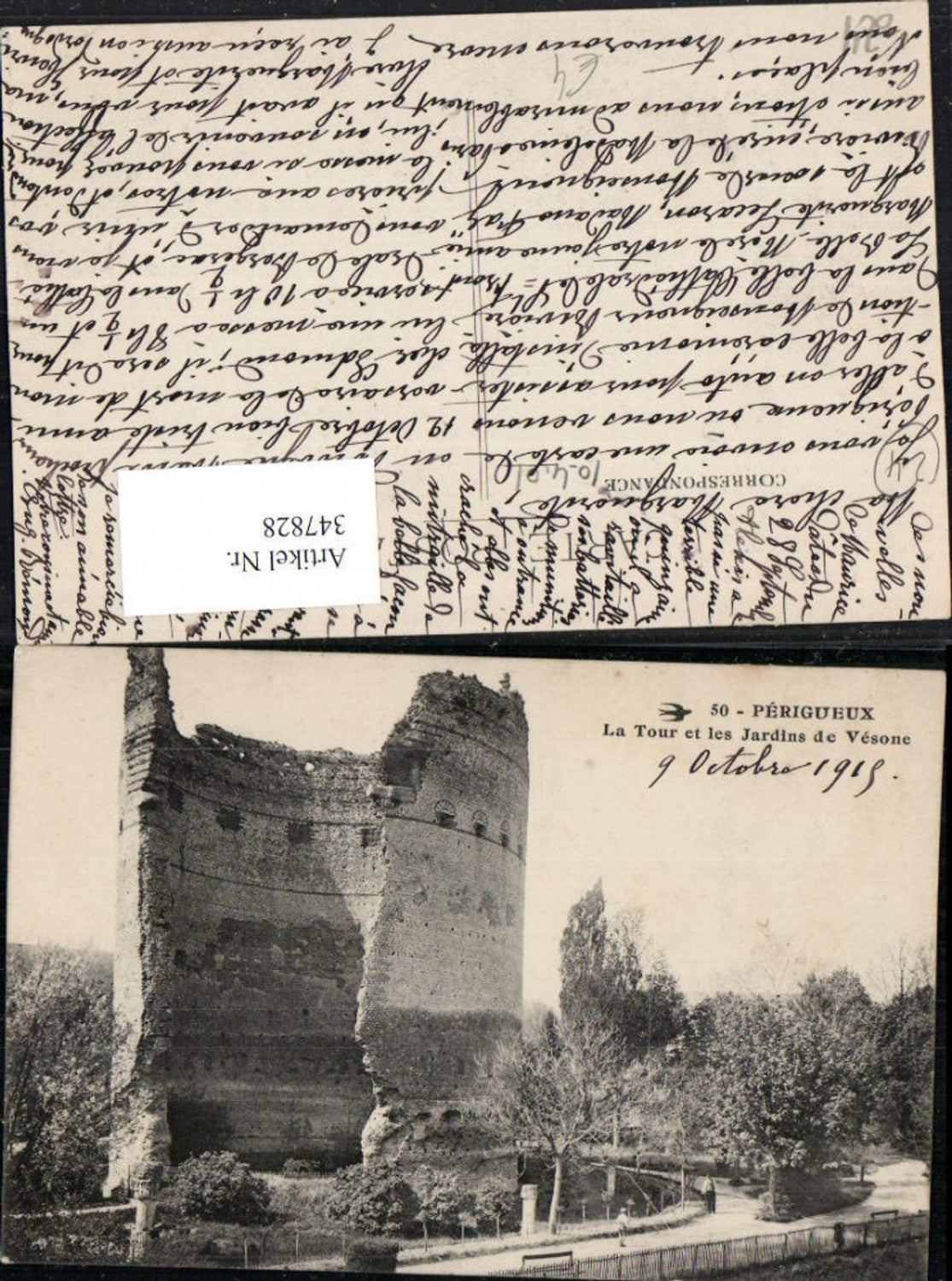 347828,Aquitanien Dordogne Perigueux La Tour et les Jardins de Vesone Turm