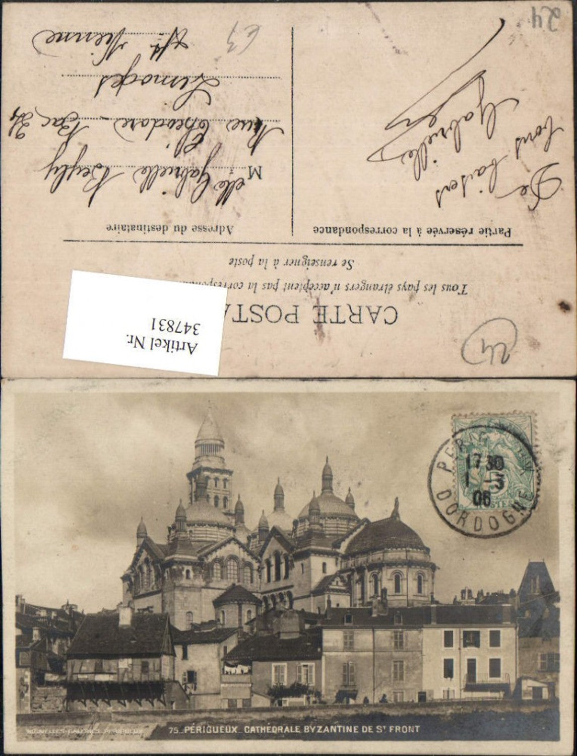 347831,Aquitanien Dordogne Perigueux Cathedrale Byzantine de St Front Kirche
