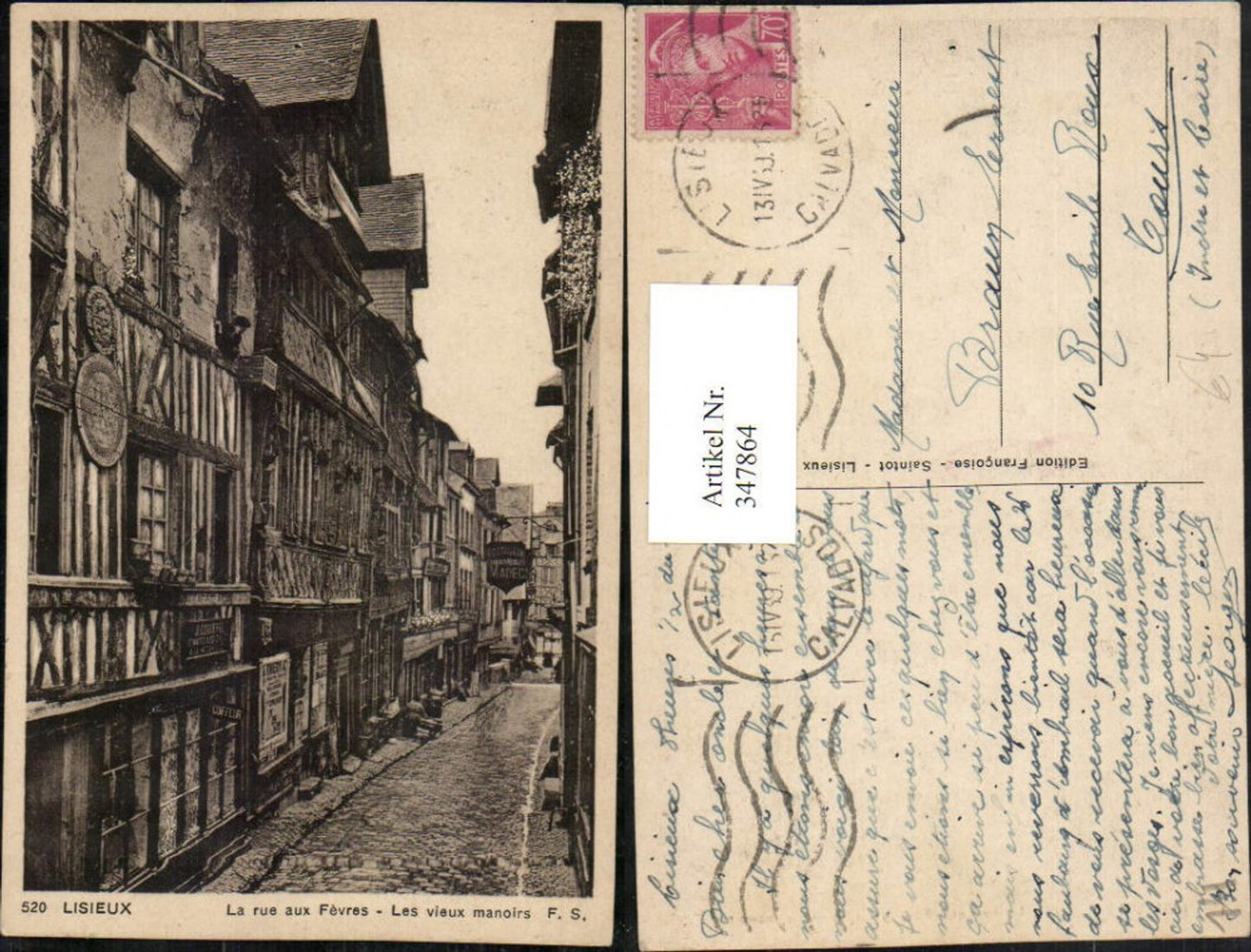 347864,Basse-Normandie Calvados Lisieux La rue aux Fevres Les vieux manoirs Straßenansicht