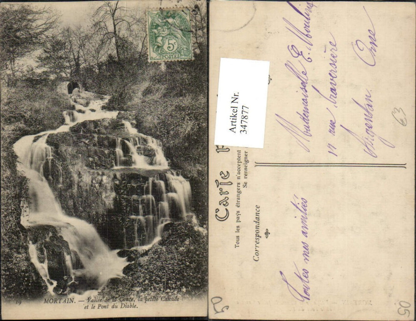 347877,Basse-Normandie Manche Mortain Vallee de la Cante Cascade et le Pont du Diable Wasserfall