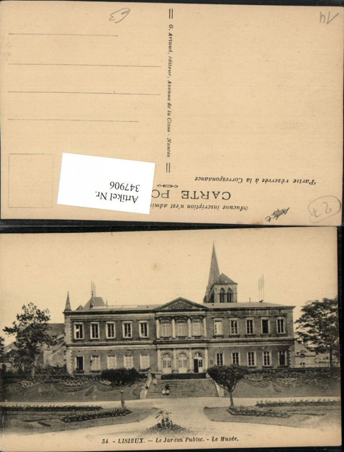 347906,Basse-Normandie Calvados Lisieux Le Jardin Public Le Musee Museum