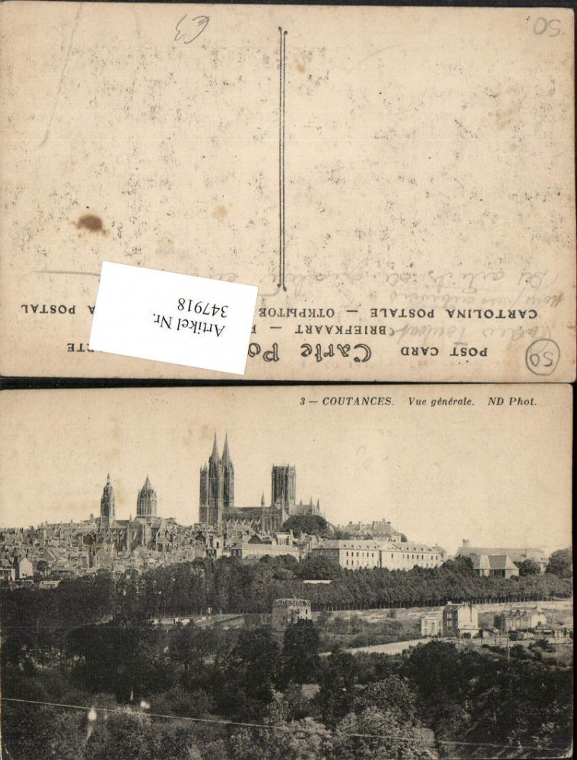 347918,Basse-Normandie Manche Coutances Vue generale Totale