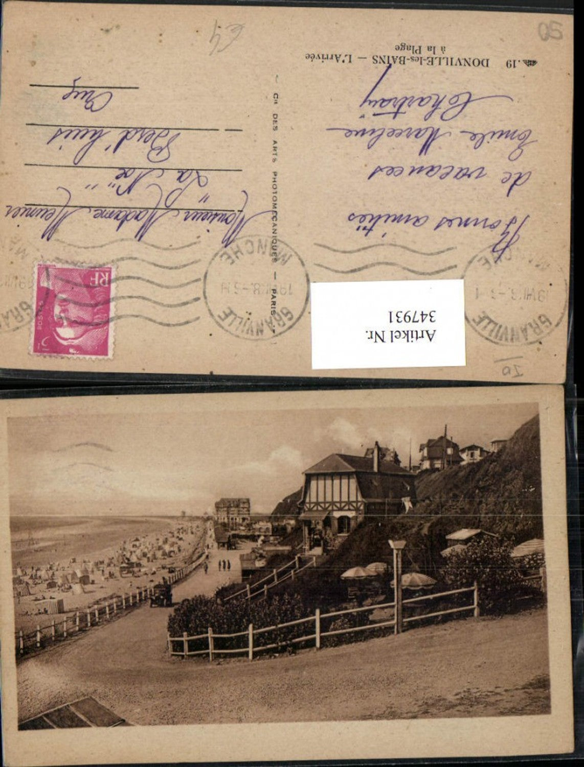 347931,Basse-Normandie Manche Donville-les-Bains L'Arrivee a la Plage Strand