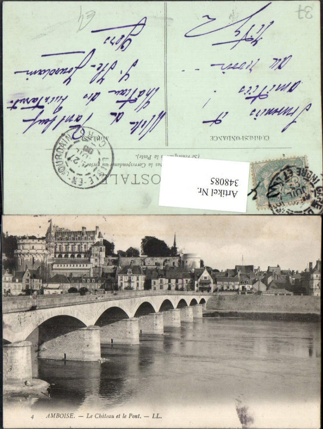 348085,Centre Indre-et-Loire Amboise Le Chateau et le Pont Brücke Schloss