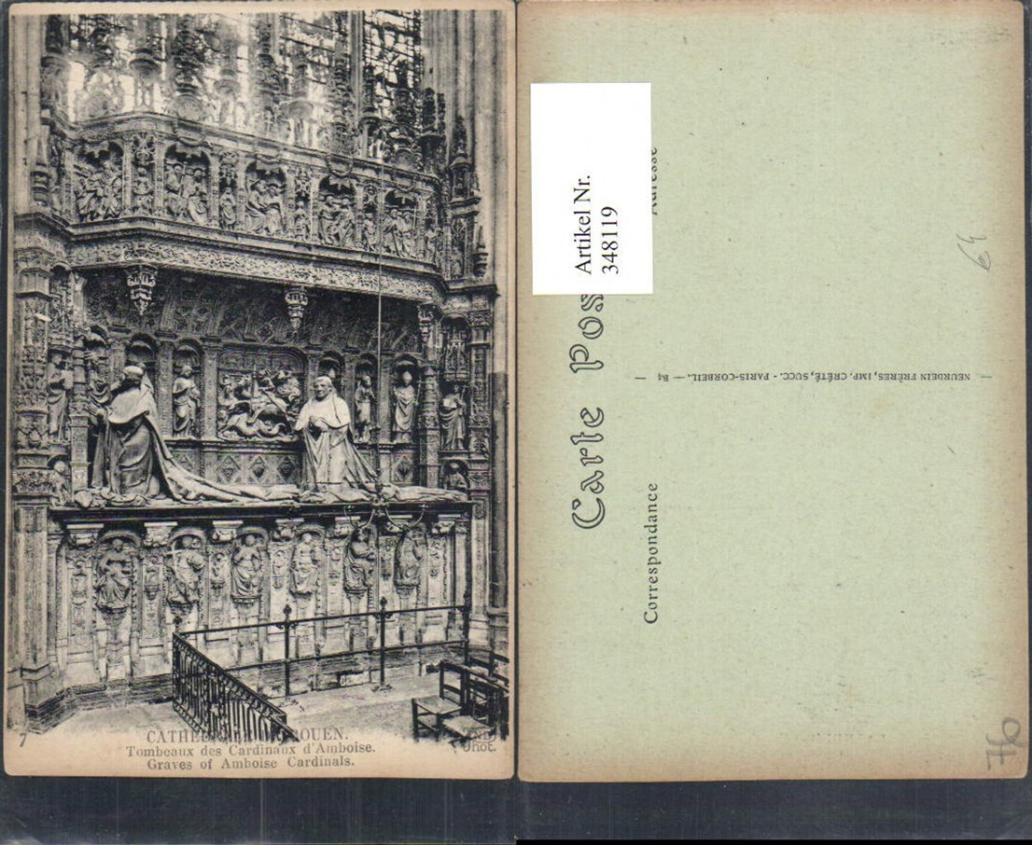 348119,Haute-Normandie Seine-Maritime Rouen Cathedrale Tombeaux Cardinaux Amboise Grabmal