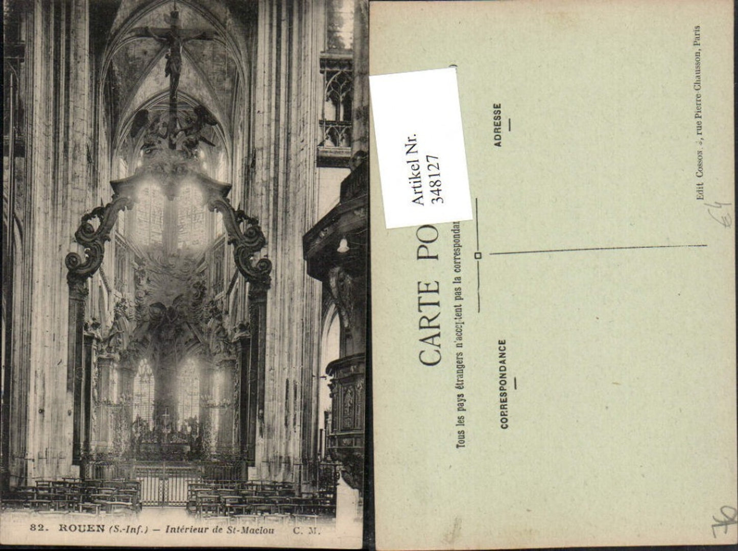 348127,Haute-Normandie Seine-Maritime Rouen Interieur de Saint-Maclou Kirche Innenansicht