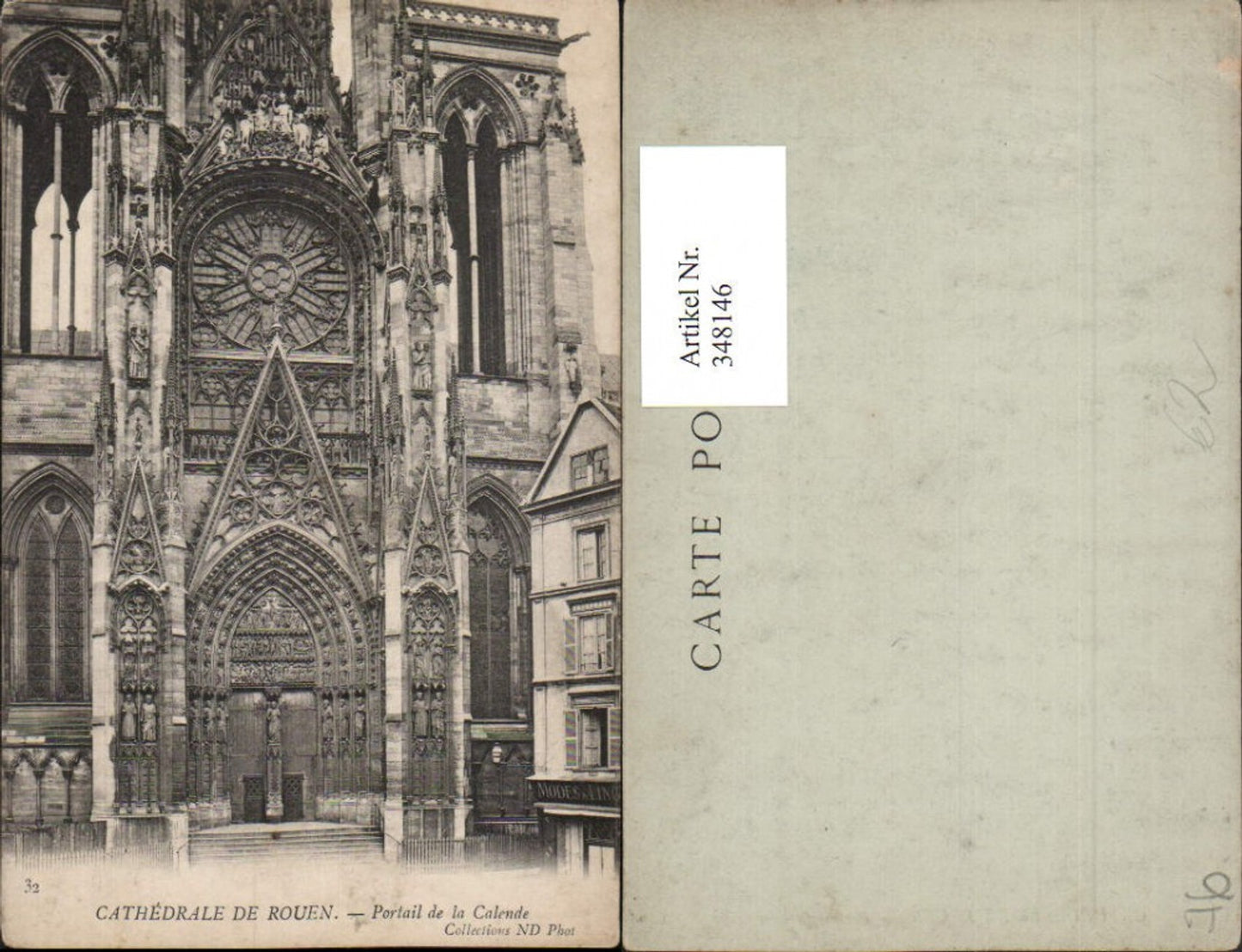 348146,Haute-Normandie Seine-Maritime Rouen Cathedrale Portail de la Calende Kirchenportal