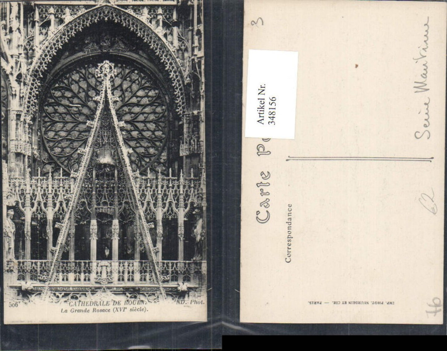 348156,Haute-Normandie Seine-Maritime Rouen Cathedrale La Grande Rosace Rose window