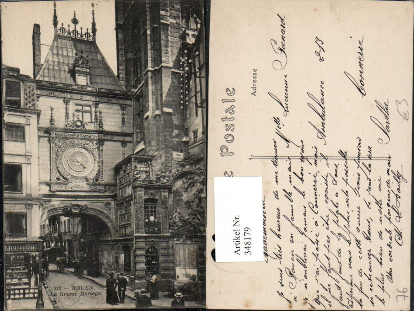 348179, Haute-Normandie Seine-Maritime Rouen La Grosse Horloge Uhr Tor