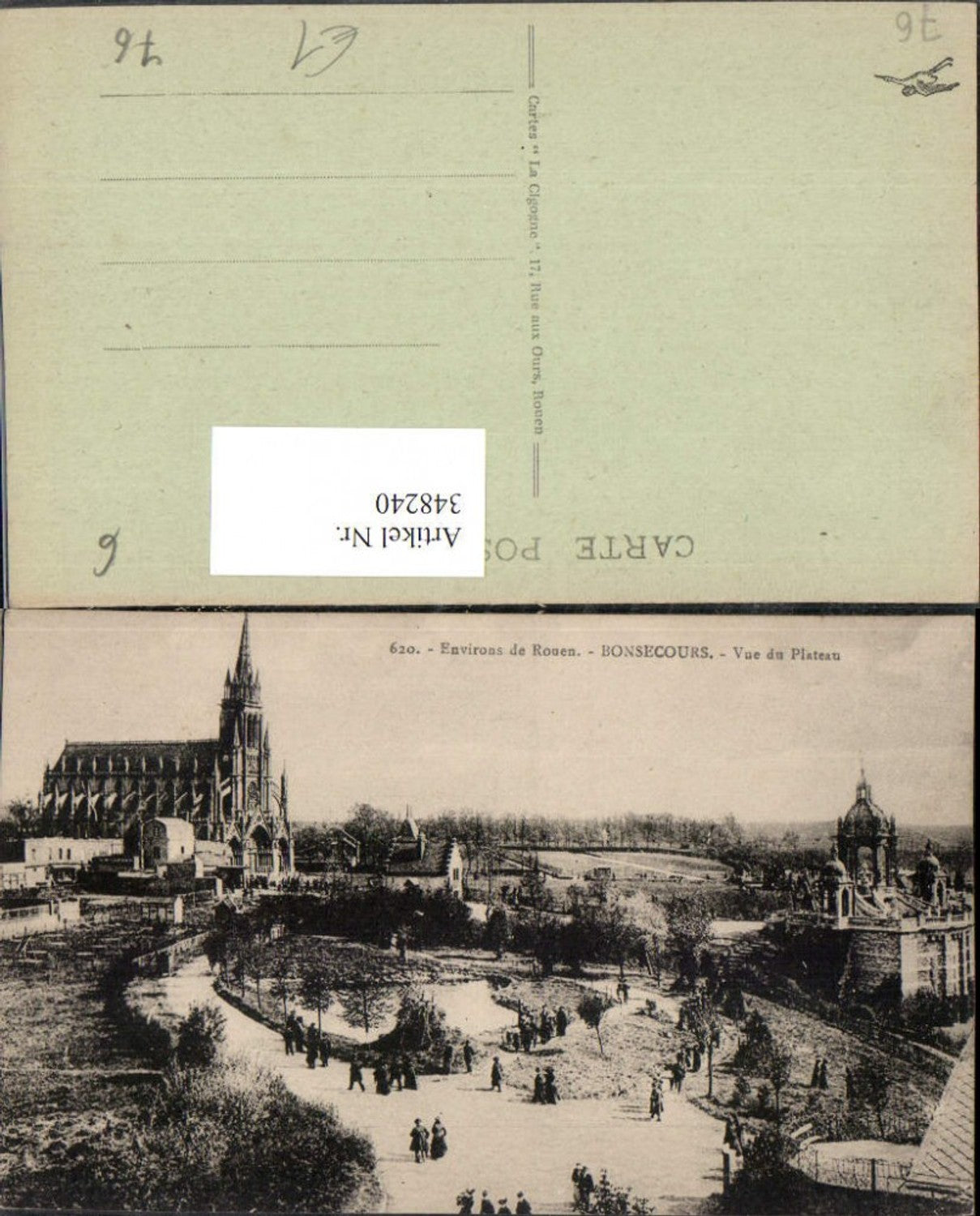 348240,Haute-Normandie Seine-Maritime Rouen Bonsecours Vue deu Plateau Kirche