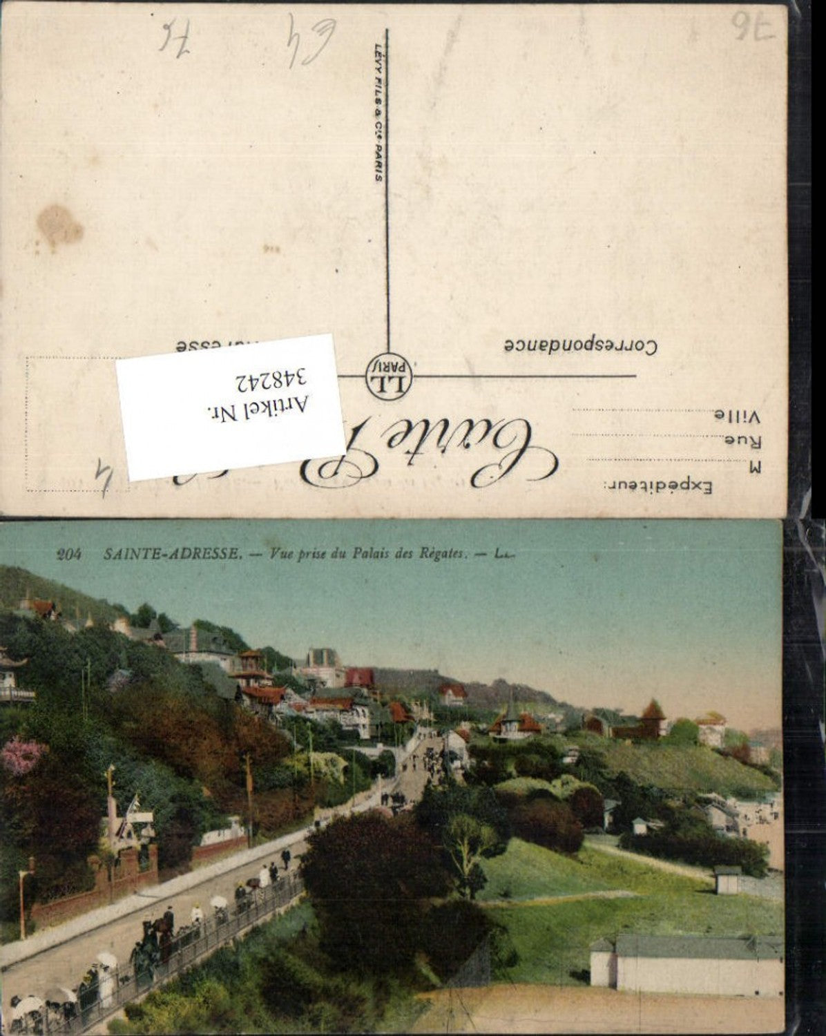 348242,Haute-Normandie Seine-Maritime Sainte-Adresse Vue prise du Palais des Regates Teilansicht