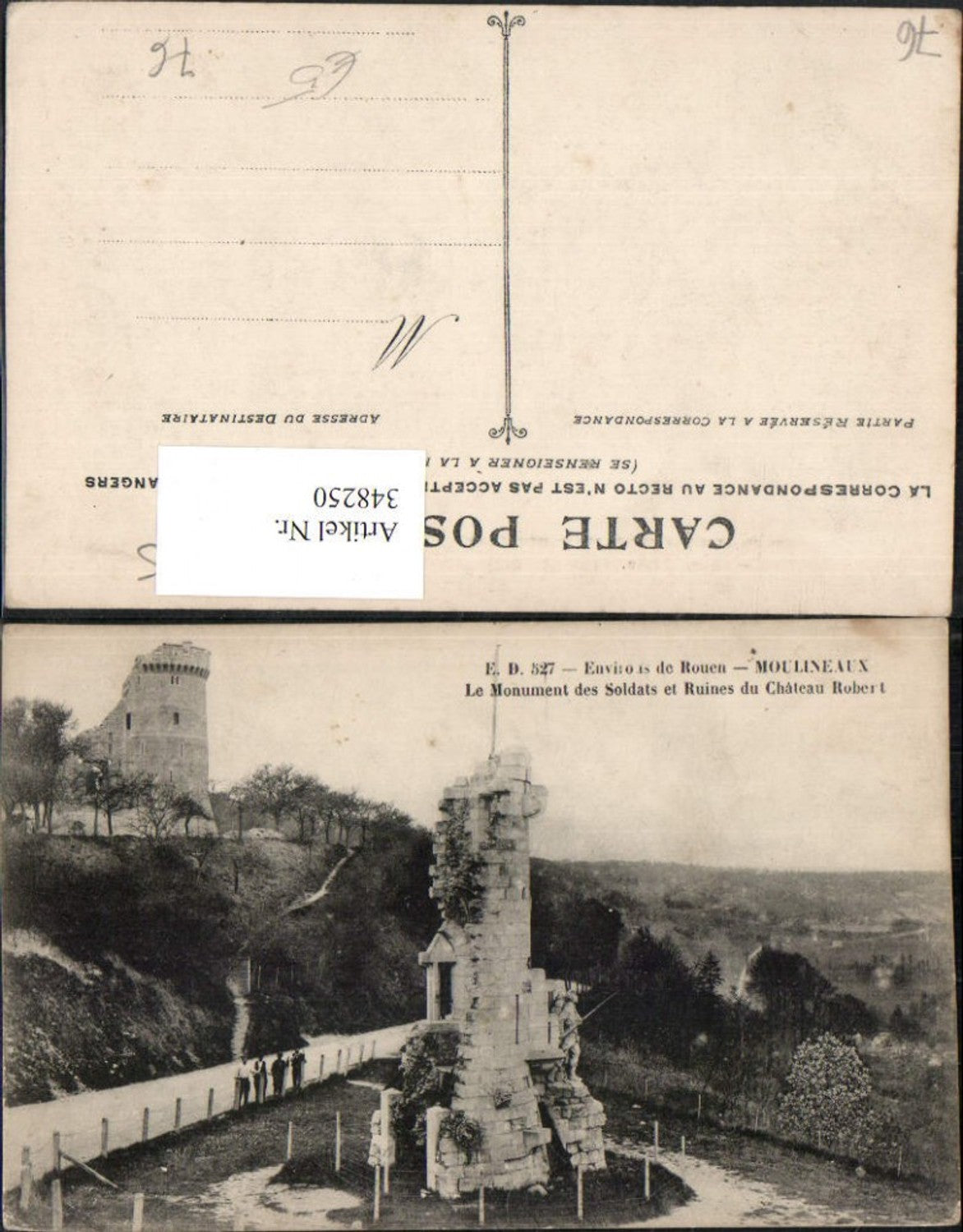 348250,Haute-Normandie Seine-Maritime Rouen Moulineaux Soldier's Monument and Chateau Ruins