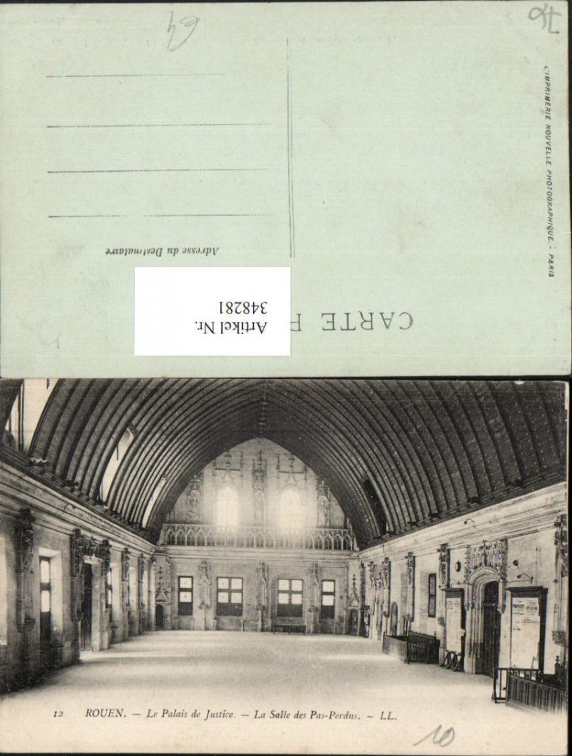 348281,Haute-Normandie Seine-Maritime Rouen Le Palais de Justice Salle des Pas-Perdus Justizpalast