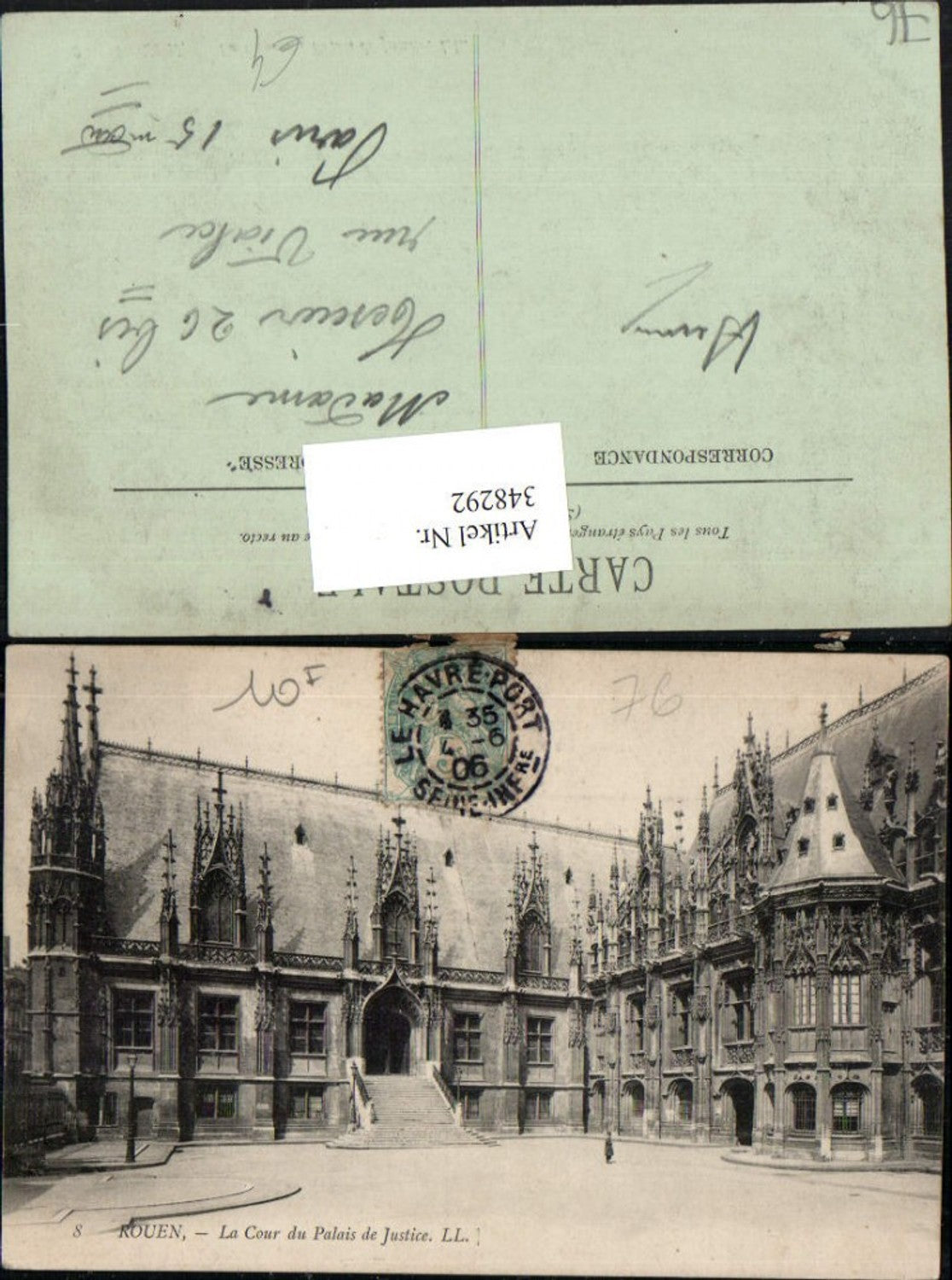 348292,Haute-Normandie Seine-Maritime Rouen La Cour du Palais de Justice Justizpalast