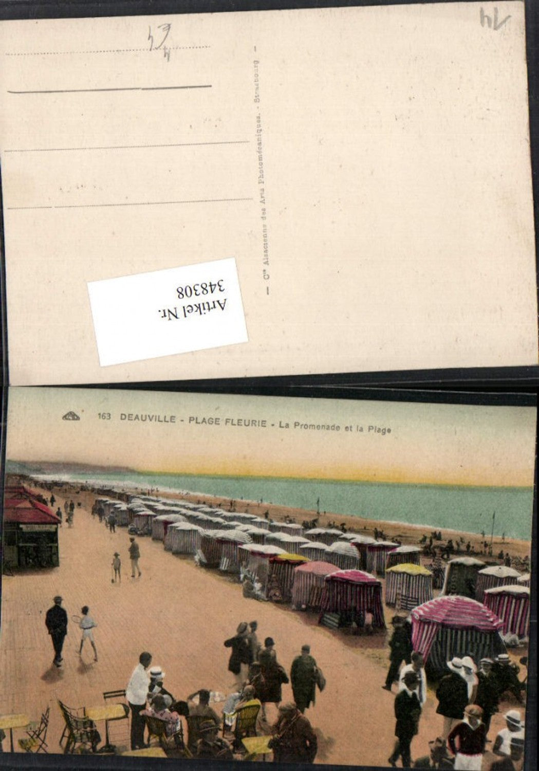 348308,Basse-Normandie Calvados Deavuille Plage Fleurie Promenade et la Plage Strand