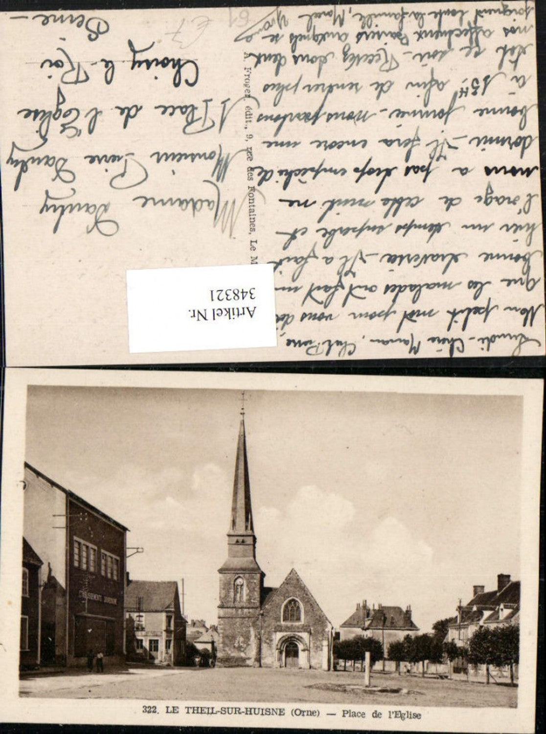348321,Basse-Normandie Orne Theil-sur-Huisne Place de l'Eglise Kirche