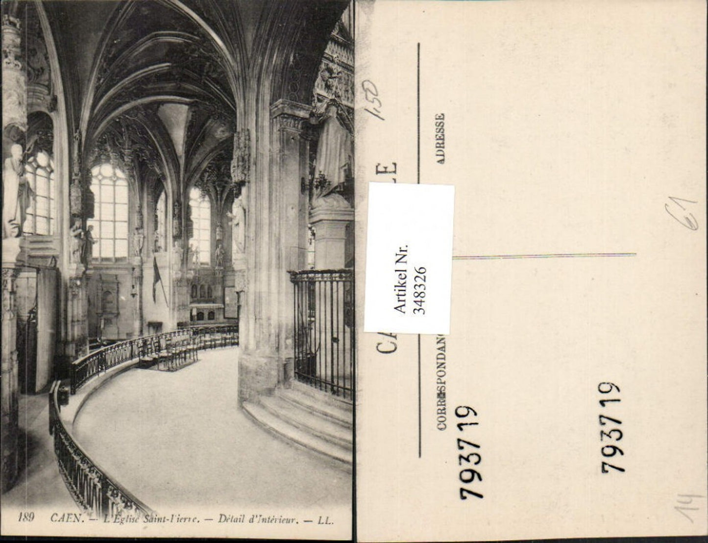 348326,Basse-Normandie Calvados Caen L'Eglise Saint-Pierre Kirche Innenansicht