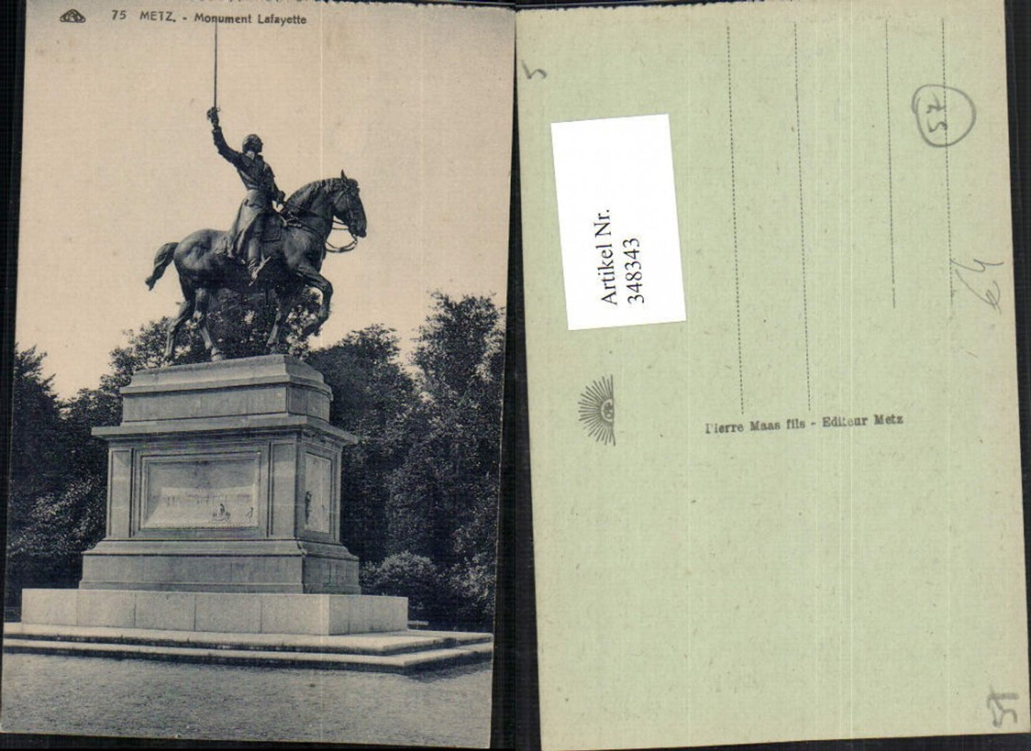 348343,Lothringen Moselle Metz Monument Lafayette