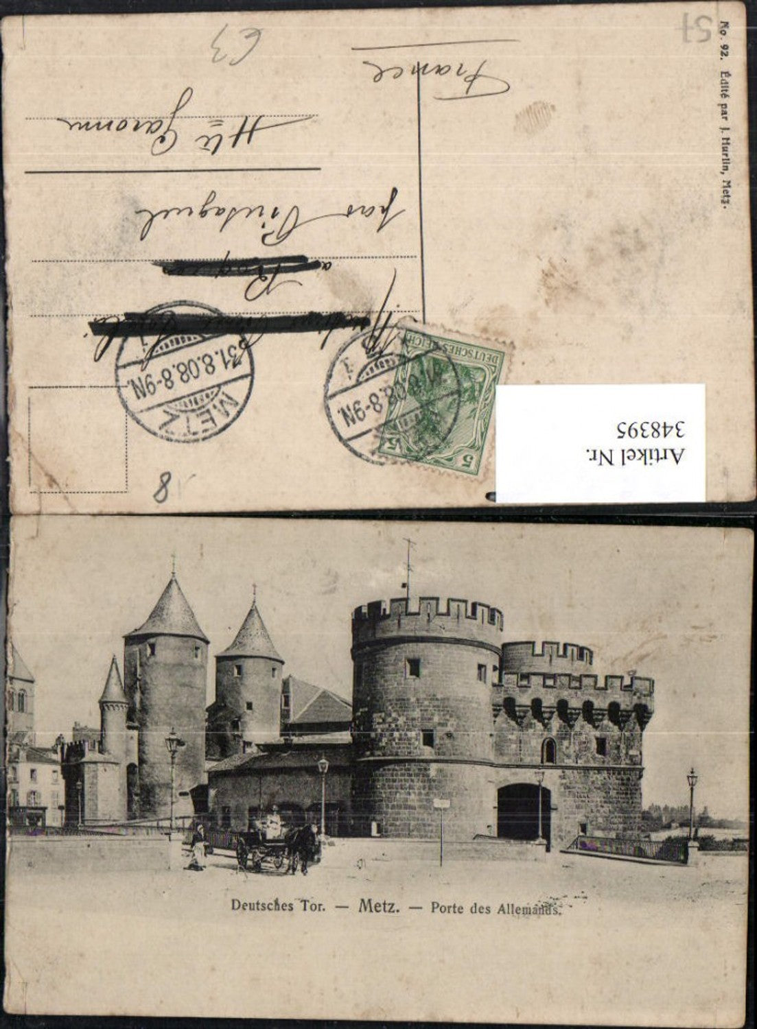 348395,Lothringen Moselle Metz Deutsches Tor Porte des Allemands