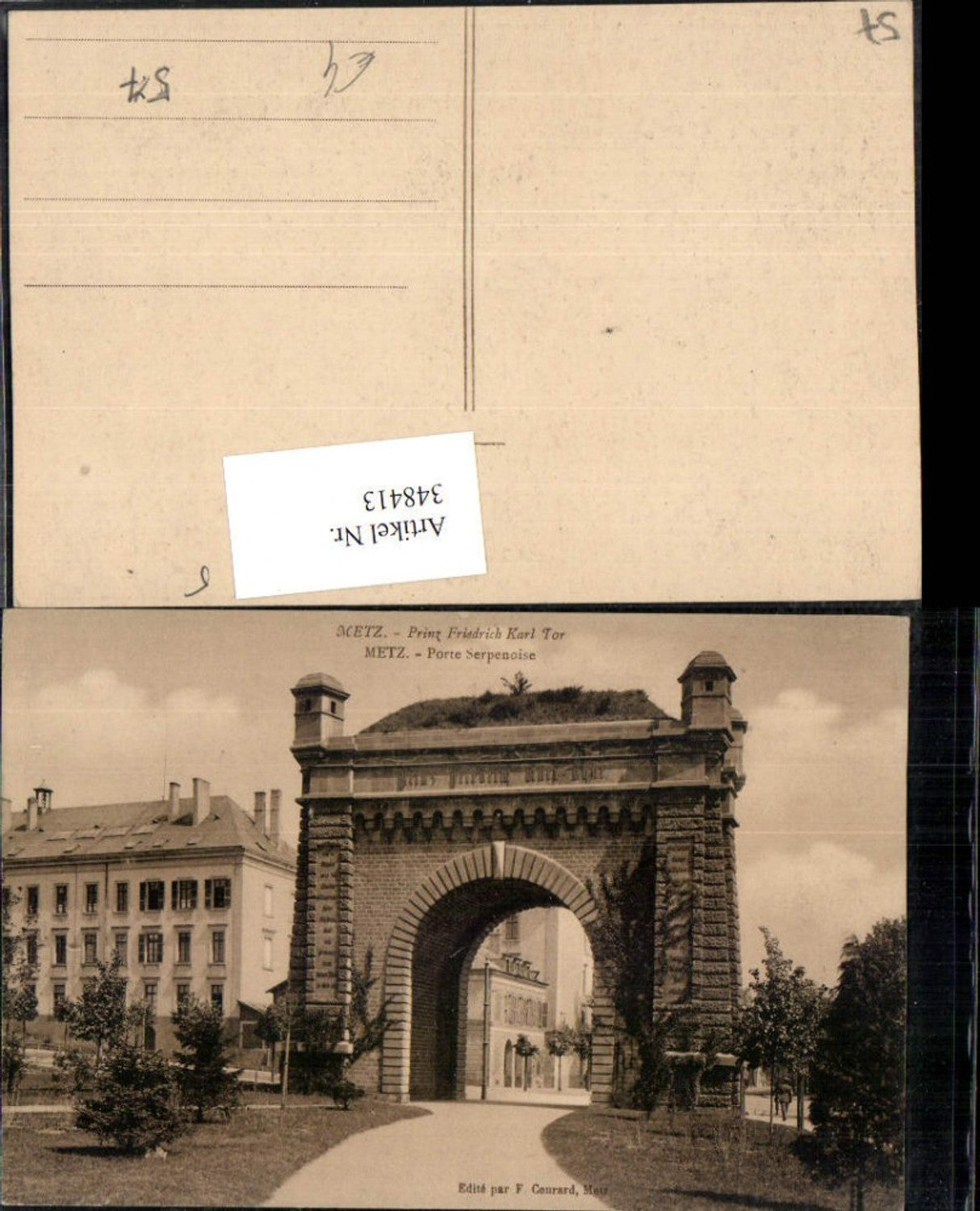 348413,Lothringen Moselle Metz Porte Serpenoise Prinz Friedrich Karl-Tor