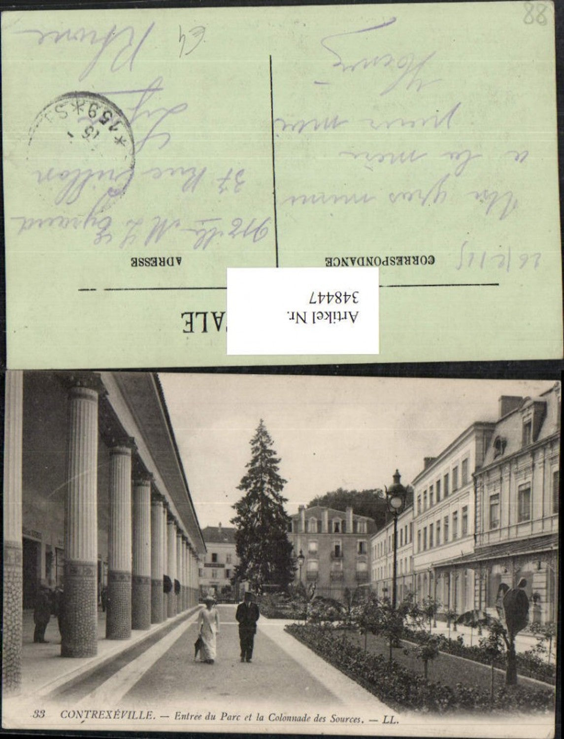 348447,Lothringen Vosges Contrexeville Entree du Parc et la Colonnade des Sources