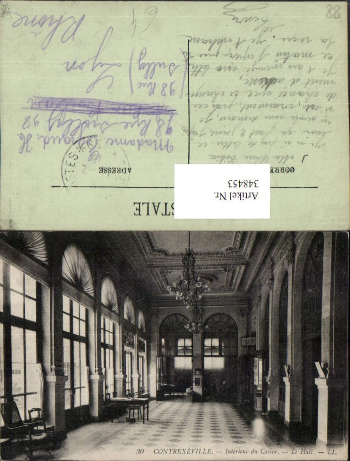 348453,Lothringen Vosges Contrexeville Interieur du Casino Le Hall Halle