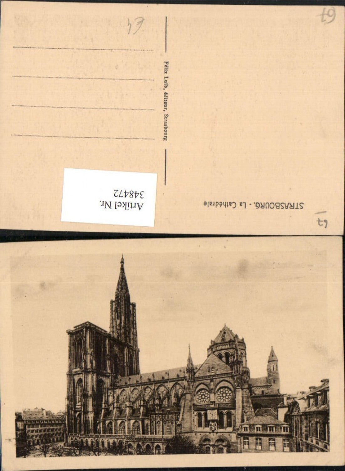 348472,Elsass Bas-Rhin Strasbourg Straßburg La Cathedrale Kirche