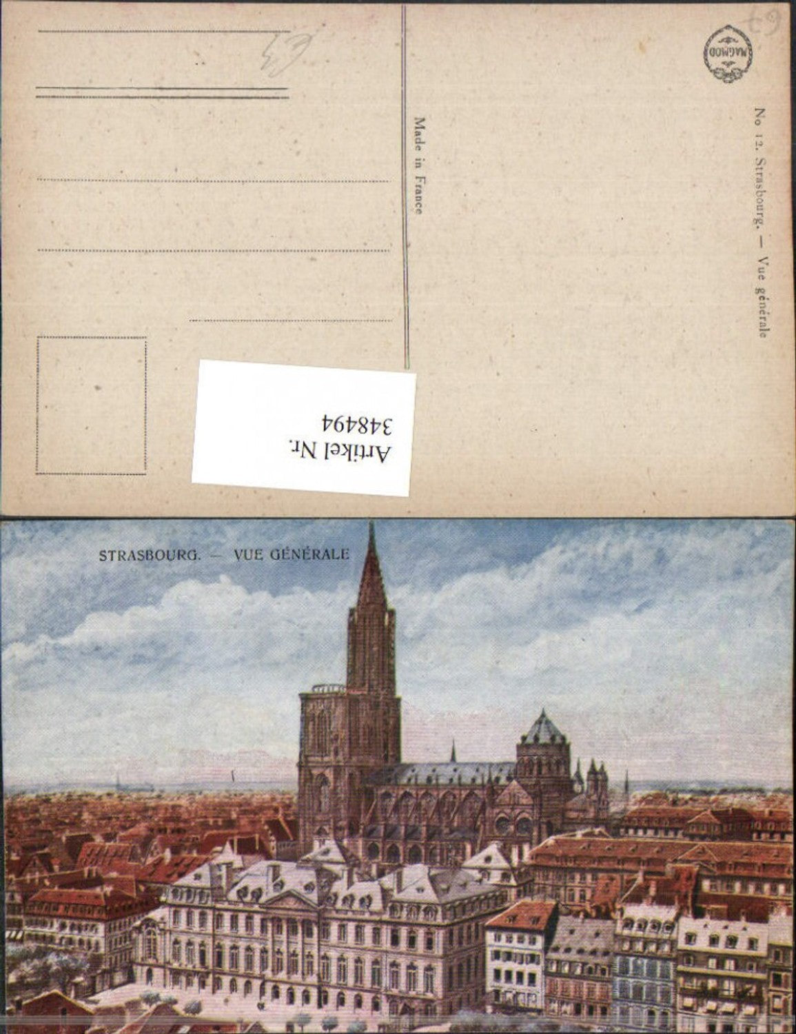 348494,Elsass Bas-Rhin Strasbourg Straßburg Vue Generale Teilansicht Kirche