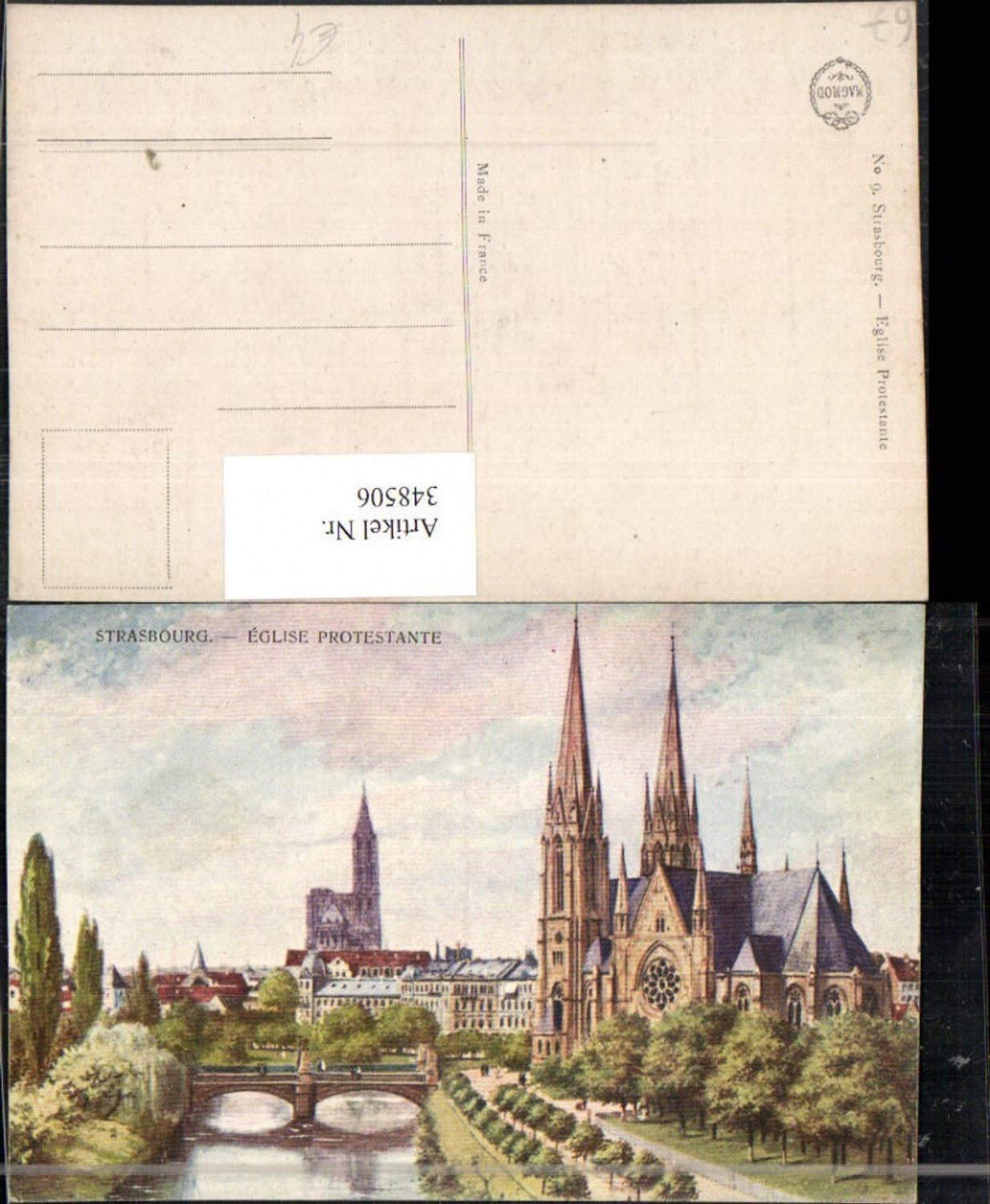 348506,Elsass Bas-Rhin Strasbourg Straßburg Eglise Protestante Kirche Brücke