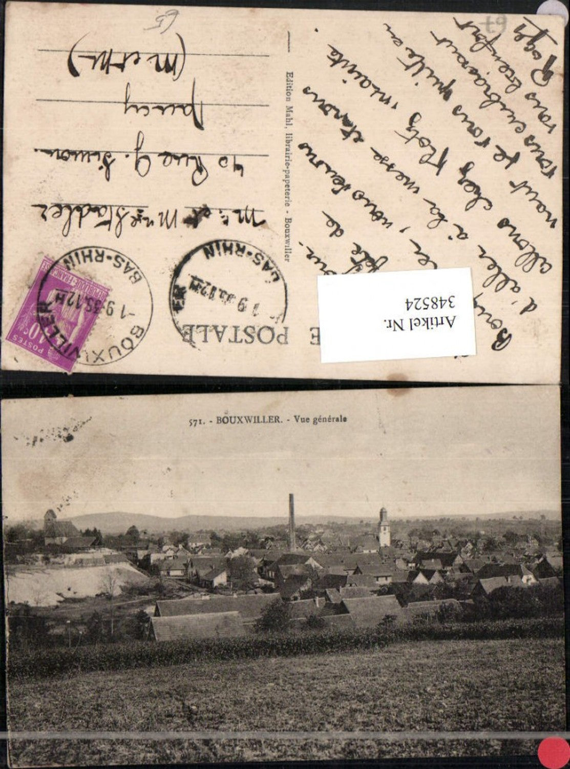 348524,Elsass Bas-Rhin Bouxwiller Vue generale Totale