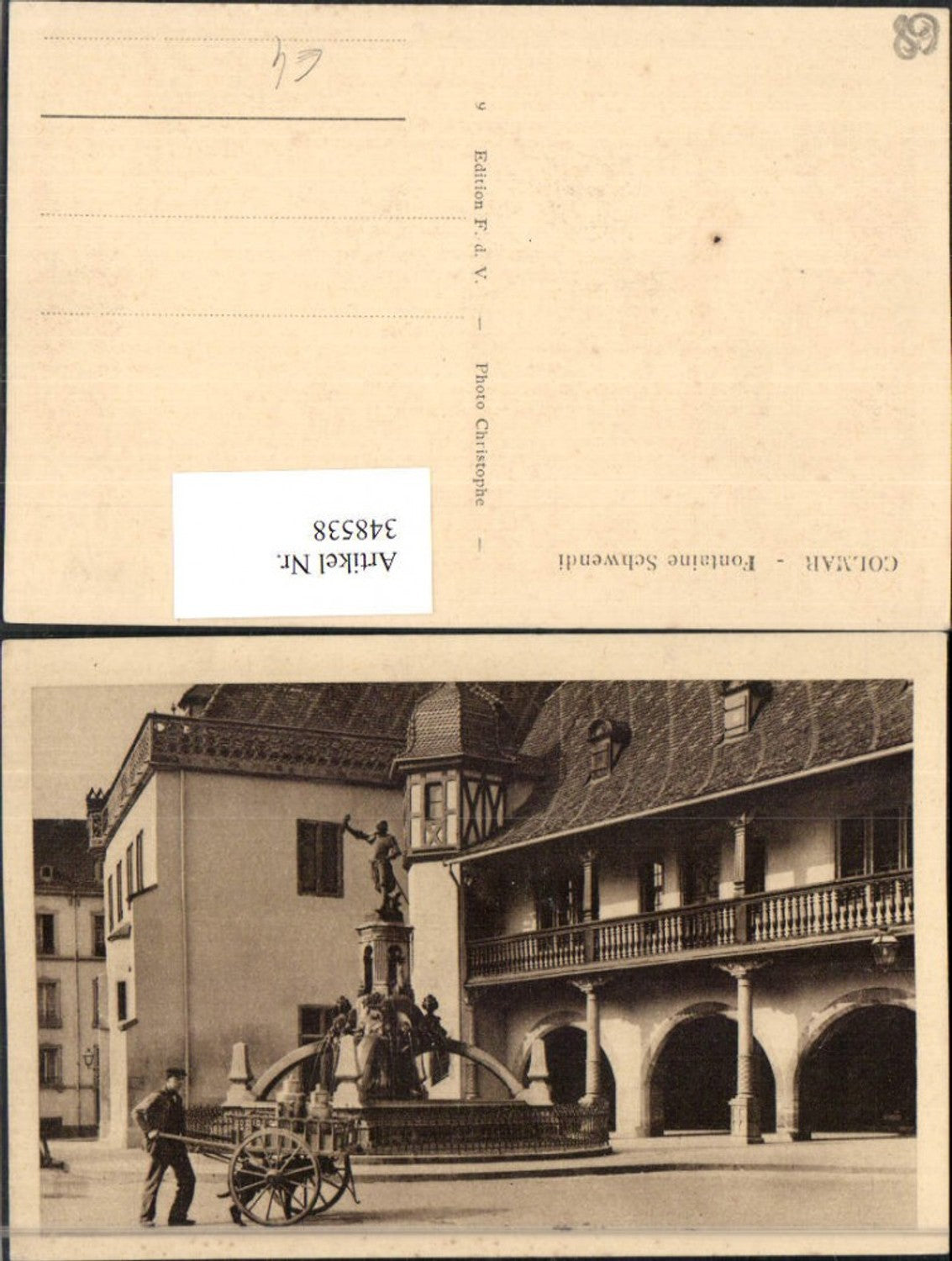 348538,Elsass Haut-Rhin Colmar Fontaine Schwendi Brunnen