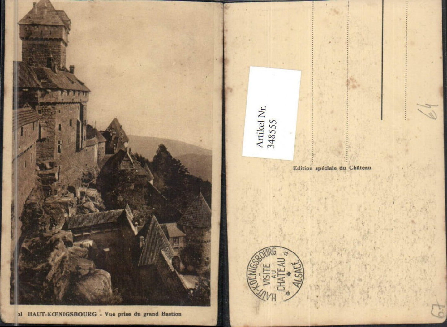 348555, Alsace Bas-Rhin Haut-Koenigsburg Castle near Orschwiller View of the Grand Bastion